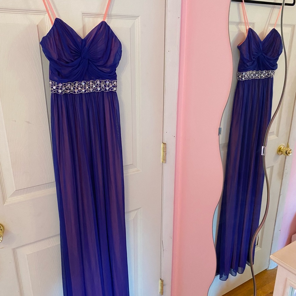 New Simply Liliana Dress Gown Purple silver XS 1 Prom Homecoming Formal Maxi